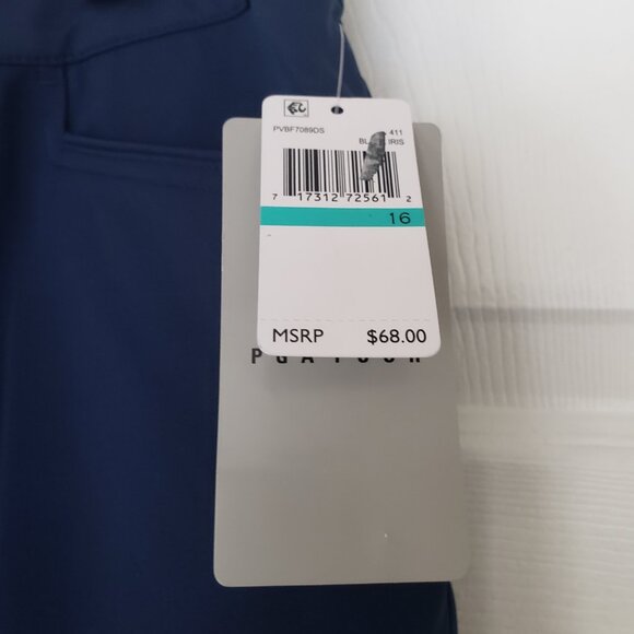 PGA Tour Women's Shorts w/Comfort Stretch Waist 50 UPF Navy Size 16 New with Tag - Picture 2 of 9